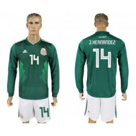 Mexico #14 J. HERNANDEZ Home 2018 FIFA World Cup Long Sleeve Soccer Jersey