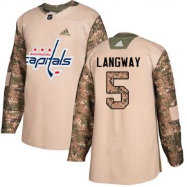 Adidas Washington Capitals #5 Rod Langway Camo Authentic 2017 Veterans Day Stitched NHL Jersey