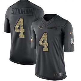 Nike New England Patriots #4 Jarrett Stidham Black Mens Stitched NFL Limited 2016 Salute To Service Jersey