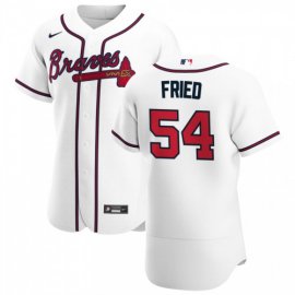 Atlanta Braves #54 Max Fried Mens Nike White Home 2020 Authentic Player MLB Jersey