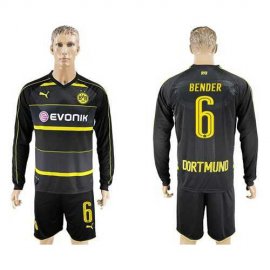Dortmund #6 Bender Away Long Sleeves Soccer Club Jersey