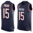 Nike Chicago Bears #15 Eddy Pineiro Navy Blue Team Color Mens Stitched NFL Limited Tank Top Jersey