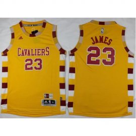 Youth Cleveland Cavaliers #23 LeBron James Yellow Throwback Stitched NBA Jersey