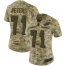 Nike Philadelphia Eagles #71 Jason Peters Camo Womens Stitched NFL Limited 2018 Salute to Service Jersey