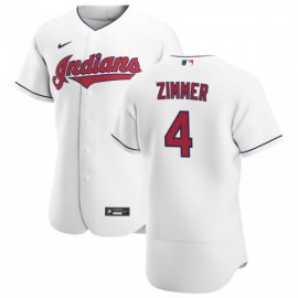 Cleveland Indians #4 Bradley Zimmer Mens Nike White Home 2020 Authentic Team MLB Jersey