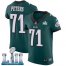 Nike Philadelphia Eagles #71 Jason Peters Midnight Green Team Color Super Bowl LII Mens Stitched NFL Vapor Untouchable Elite Jersey