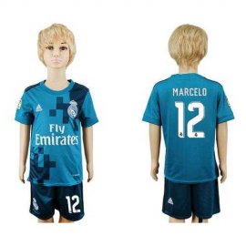 Real Madrid #12 Marcelo Sec Away Kid Soccer Club Jersey
