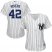 New York Yankees #42 Mariano Rivera White Strip Womens Fashion Stitched MLB Jersey