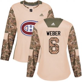 Adidas Montreal Canadiens #6 Shea Weber Camo Authentic 2017 Veterans Day Womens Stitched NHL Jersey