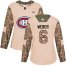 Adidas Montreal Canadiens #6 Shea Weber Camo Authentic 2017 Veterans Day Womens Stitched NHL Jersey