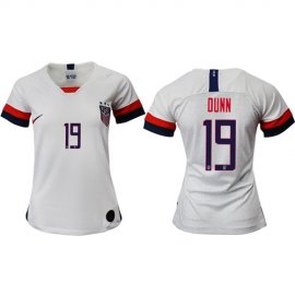 Womens USA #19 Dunn Home Soccer Country Jersey