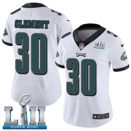 Nike Philadelphia Eagles #30 Corey Clement White Super Bowl LII Womens Stitched NFL Vapor Untouchable Limited Jersey