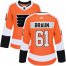 Adidas Philadelphia Flyers #61 Justin Braun Orange Home Authentic Womens Stitched NHL Jersey