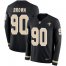 Nike New Orleans Saints #90 Malcom Brown Black Team Color Mens Stitched NFL Limited Therma Long Sleeve Jersey