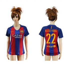Womens Barcelona #22 Aleix Vidal Home Soccer Club Jersey