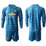 Manchester United Blank Light Blue Goalkeeper Long Sleeves Soccer Club Jersey