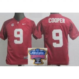 Kids Nike Alabama Crimson Tide 9 Amari Cooper Red College Football NCAA Jersey 2014 All State Sugar Bowl Game Patch