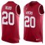 Nike San Francisco 49ers #20 Jimmie Ward Red Team Color Mens Stitched NFL Limited Tank Top Jersey