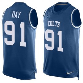Nike Indianapolis Colts #91 Sheldon Day Royal Blue Team Color Mens Stitched NFL Limited Tank Top Jersey