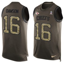 Nike Kansas City Chiefs #16 Len Dawson Green Mens Stitched NFL Limited Salute To Service Tank Top Jersey