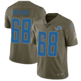 Nike Detroit Lions #68 Taylor Decker Olive Mens Stitched NFL Limited 2017 Salute to Service Jersey