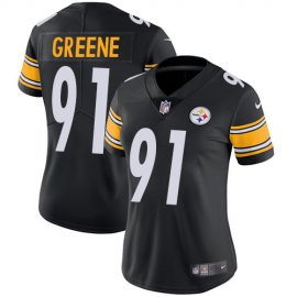 Nike Pittsburgh Steelers #91 Kevin Greene Black Team Color Womens Stitched NFL Vapor Untouchable Limited Jersey