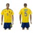 Ukraine #5 Kucher Home Soccer Country Jersey