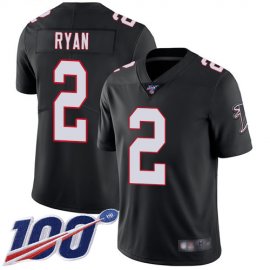 Nike Atlanta Falcons #2 Matt Ryan Black Alternate Mens Stitched NFL 100th Season Vapor Limited Jersey