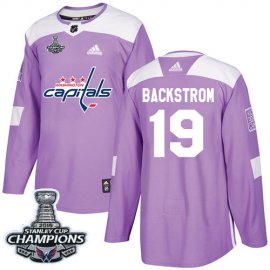 Adidas Washington Capitals #19 Nicklas Backstrom Purple Authentic Fights Cancer Stanley Cup Final Champions Stitched Youth NHL Jersey