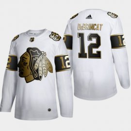 Chicago Blackhawks #12 Alex DeBrincat Mens Adidas White Golden Edition Limited Stitched NHL Jersey