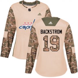 Adidas Washington Capitals #19 Nicklas Backstrom Camo Authentic 2017 Veterans Day Womens Stitched NHL Jersey