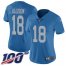 Nike Detroit Lions #18 Geronimo Allison Blue Throwback Womens Stitched NFL 100th Season Vapor Untouchable Limited Jersey