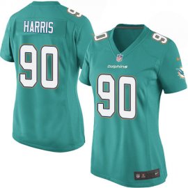 Nike Miami Dolphins #90 Charles Harris Aqua Green Team Color Womens Stitched NFL Elite Jersey
