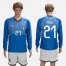 Italy #21 Pirlo Blue Home Long Sleeves Soccer Country Jersey