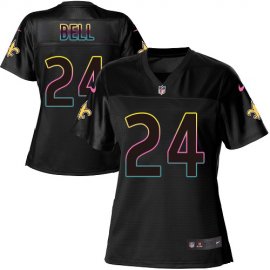 Nike New Orleans Saints #24 Vonn Bell Black Womens NFL Fashion Game Jersey