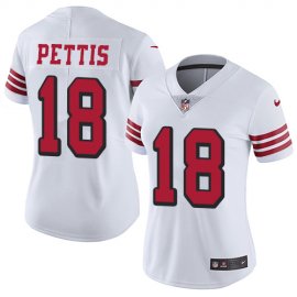 Nike San Francisco 49ers #18 Dante Pettis White Rush Womens Stitched NFL Vapor Untouchable Limited Jersey