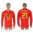 Belgium #21 BATSHUAYI Home 2018 FIFA World Cup Long Sleeve Thailand Soccer Jersey