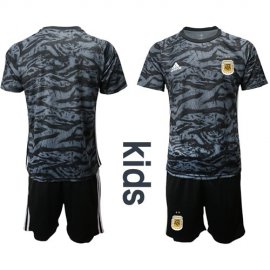 Argentina Blank Black Goalkeeper Kid Soccer Country Jersey
