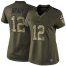 Nike New England Patriots #12 Tom Brady Green Womens Stitched NFL Limited 2015 Salute to Service Jersey