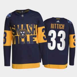 Adidas Nashville Predators #33 David Rittich Mens 2022 Stadium Series Authentic NHL Jersey – Navy Mens