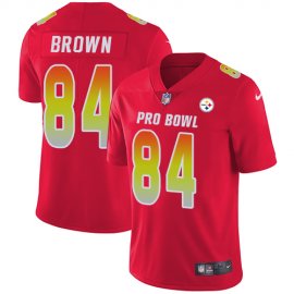 Nike Pittsburgh Steelers #84 Antonio Brown Red Mens Stitched NFL Limited AFC 2019 Pro Bowl Jersey