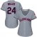 Cleveland Indians #24 Andrew Miller Grey Womens Road Stitched MLB Jersey