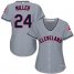 Cleveland Indians #24 Andrew Miller Grey Womens Road Stitched MLB Jersey