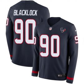 Nike Houston Texans #90 Ross Blacklock Navy Blue Team Color Youth Stitched NFL Limited Therma Long Sleeve Jersey