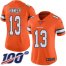 Nike Denver Broncos #13 KJ Hamler Orange Womens Stitched NFL Limited Rush 100th Season Jersey