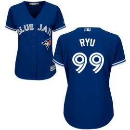 Toronto Blue Jays #99 Hyun-Jin Ryu Blue Alternate Womens Stitched MLB Jersey