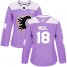 Adidas Calgary Flames #18 James Neal Purple Authentic Fights Cancer Womens Stitched NHL Jersey