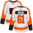 Adidas Philadelphia Flyers #61 Justin Braun White Road Authentic Womens Stitched NHL Jersey