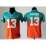 Nike Miami Dolphins #13 Dan Marino Aqua Green/Orange Youth Stitched NFL Elite Fadeaway Fashion Jersey