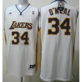 Los Angeles Lakers 34 Shaquille ONeal White Swingman NBA Jersey Cheap